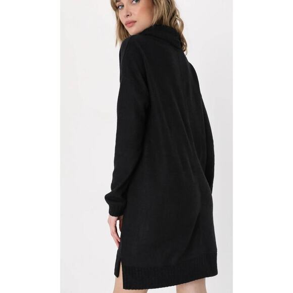 Autumn Daze Black Cowl Neck Long Sleeve Sweater Dress size M - Picture 3 of 10